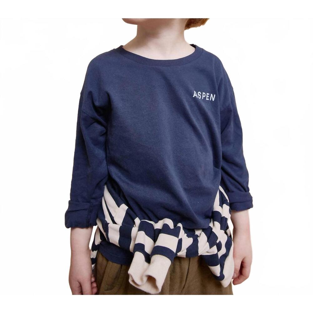 NEW BÚHO aspen shirt top in navy